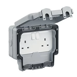Image of MK Masterseal Plus 13A Twin Exterior Switched Socket