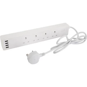 Image of TCP Smart WiFi 4 Way Extension Lead with 4 USB Ports