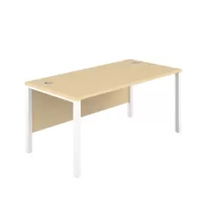 Image of 1200X600 Goal Post Rectangular Desk Maple - White