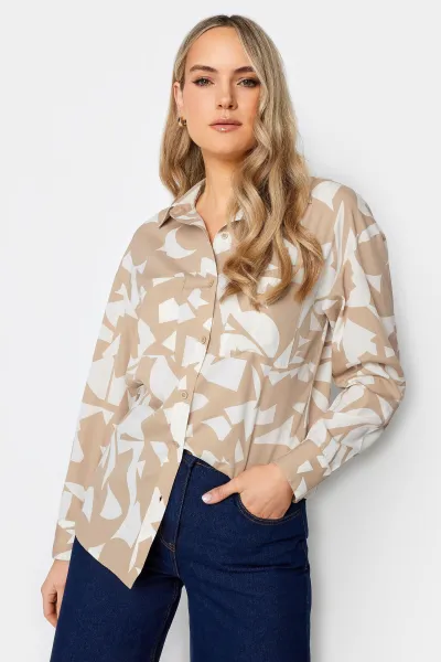 Image of Long Tall Sally Long Tall Sally Abstract Stone Printed Shirt