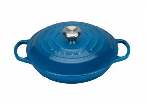 Image of Le Creuset Signature Shallow Casserole 26cm Marseille Blue