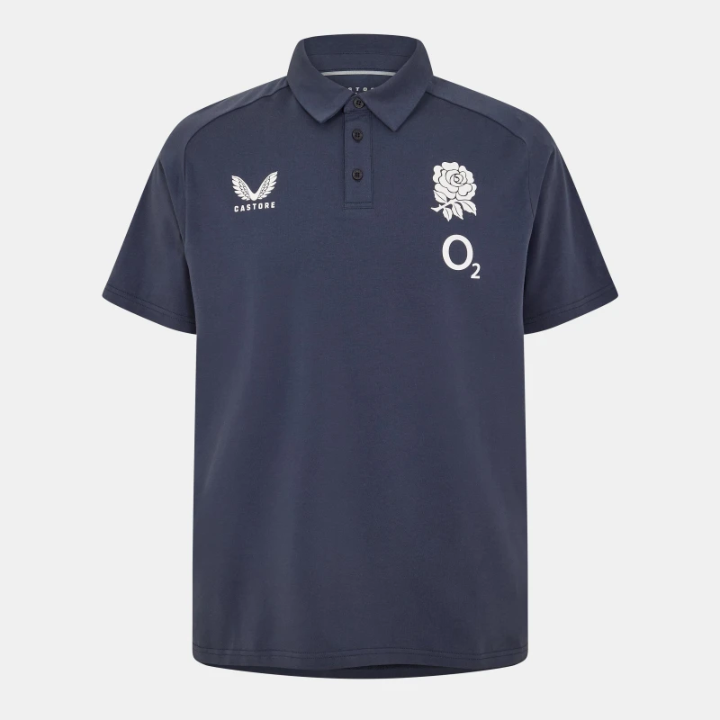 Image of Castore England Travel Polo Shirt 2025 Adults Navy male S