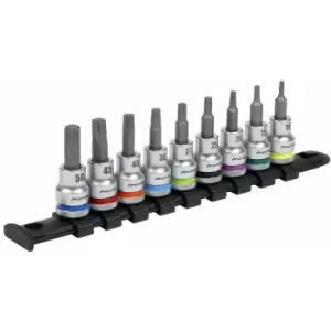 Image of Sealey AK6251 TRX-Star Socket Bit Set 9pc 3/8"Sq Drive - Platinum