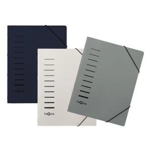Image of Pagna A4 6 Compartment Sorting File Assorted Colours Pack of 3 4005500