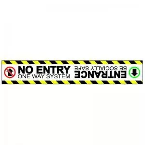 Image of No Entry One Way System Floor Graphic adheres to most smooth clean