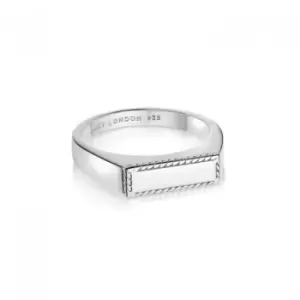 Image of Stacked Rope Signet 18ct Sterling Silver Ring SRB9008_SLV