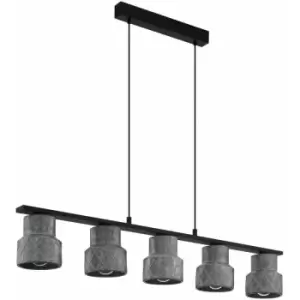 Image of Hanging Ceiling Pendant Light Industrial Raw Steel 5 x 40W E27 Kitchen Island