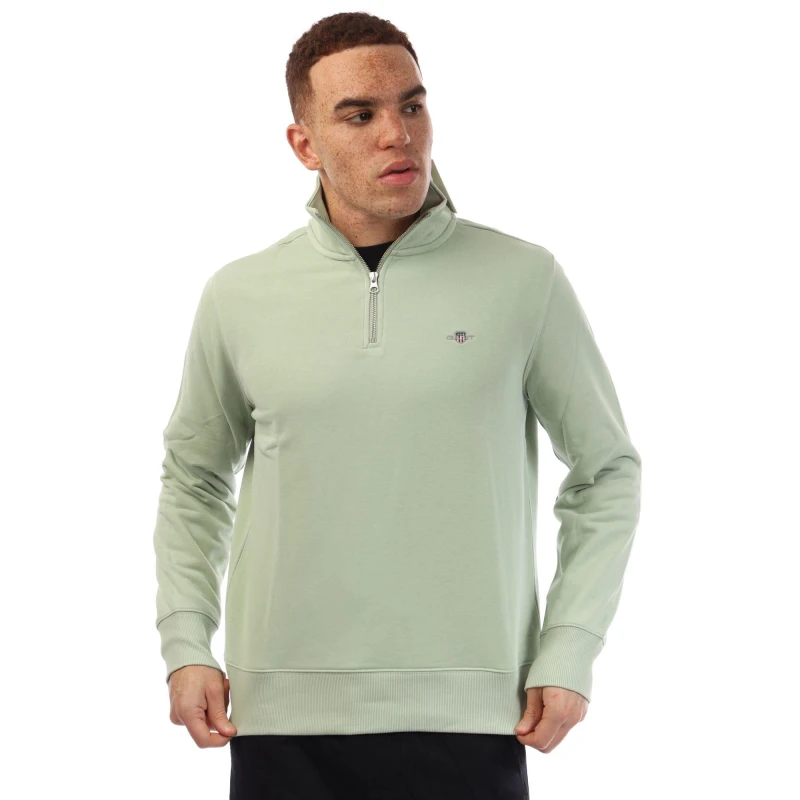 Image of Gant Shield Half-Zip Sweatshirt Green male XL