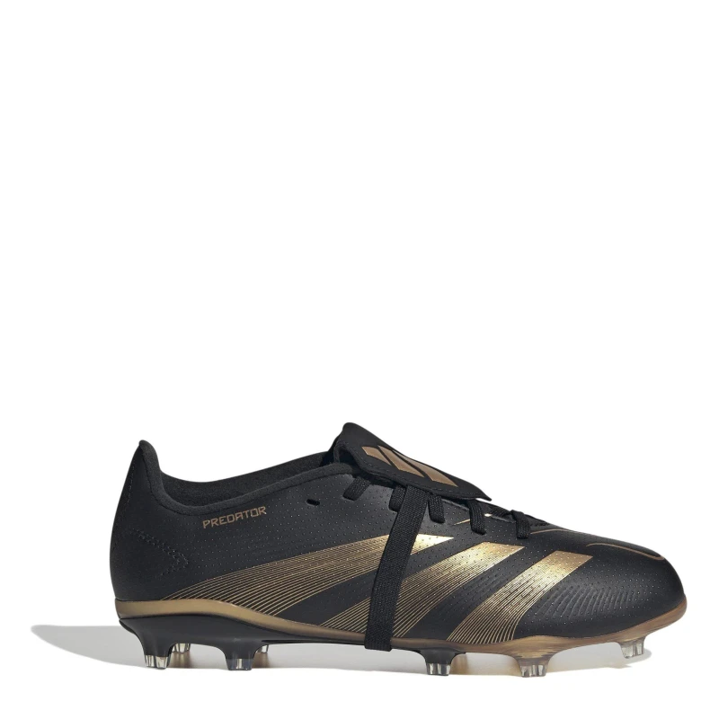 Image of adidas Predator League Fold Over Tongue Junior Firm Ground Football Boots Black/Gold male 4 (36.7)