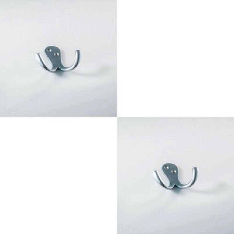 Image of Loops 2x Victorian One Piece Double Bathroom Robe Hook 26mm Projection Satin Chrome Multi