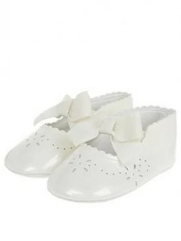 Image of Monsoon Baby Girls Flora Ivory Patent Bootie - Ivory