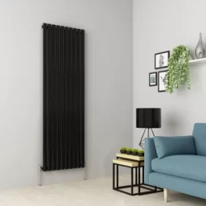 Image of Norden 1800 x 591mm Black Single Oval Tube Vertical Radiator