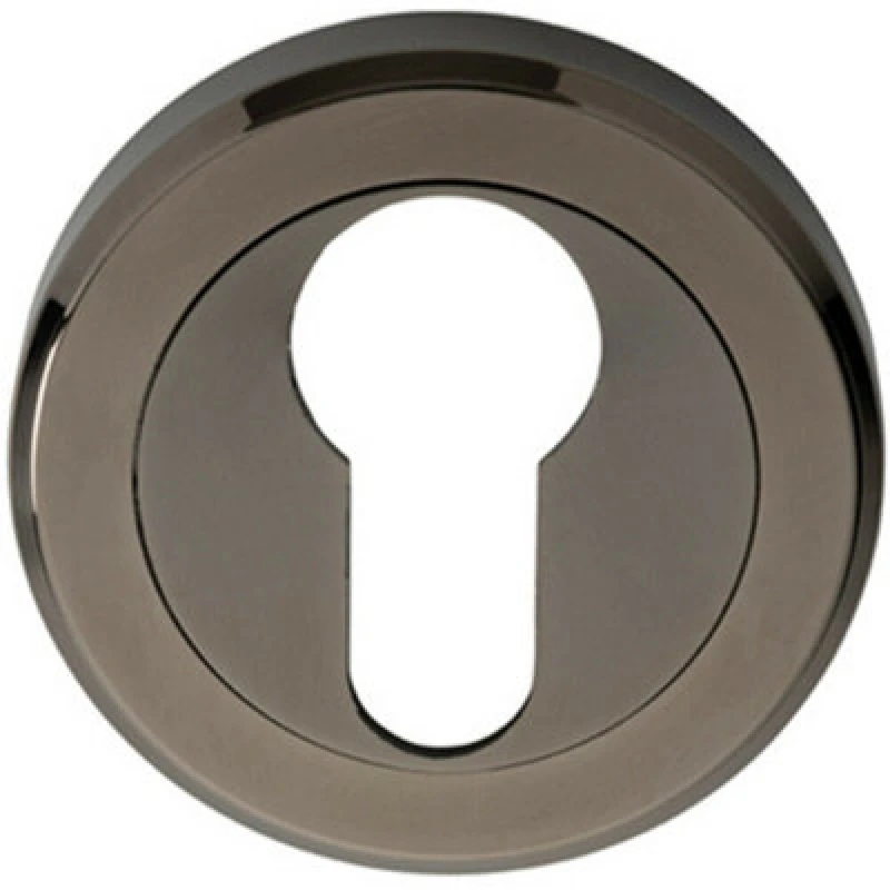 Image of Loops 50mm Euro Profile Round Escutcheon Beveled Edge Concealed Fix Black Nickel Metallics unisex