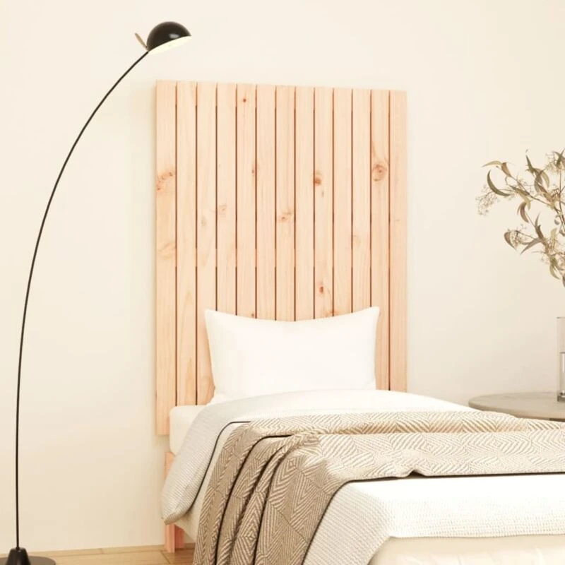 Image of Vidaxl Wall Headboard 82.5X3X110 Cm Solid Wood Pine, Brown 824953