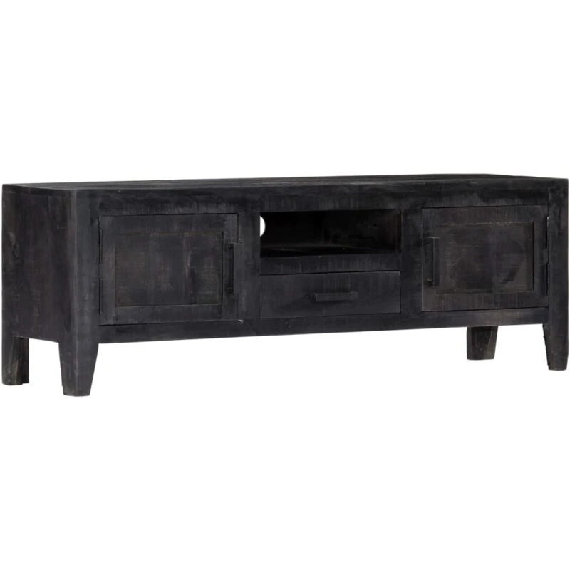 Image of VIDAXL TV Cabinet Black 118x30x40cm Solid Mango Wood Vidaxl 8719883559476