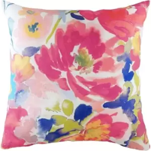 Image of Evans Lichfield Aquarelle Floral Cushion Cover (One Size) (Multicoloured) - Multicoloured