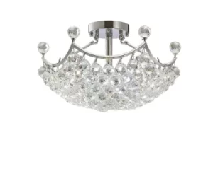 Image of Cesto Flush Ceiling 6 Light Polished Chrome, Crystal
