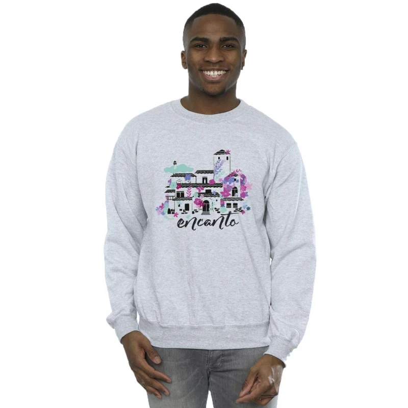 Image of Disney Men Encanto Casita Sweatshirt in Grey Size: Small Grey S Male 5063153611665