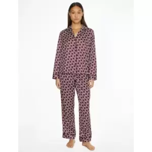 Image of Graphic Print Satin Pyjamas