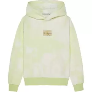 Image of Calvin Klein Jeans Sun Bleached Aop Hoodie - Yellow