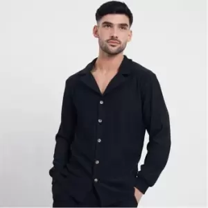 Image of I Saw It First Rib Long Sleeve Shirt - Black