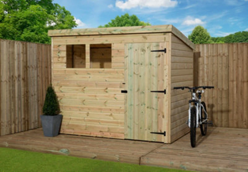 Image of Empire Sheds Empire 1500 Pent 6X4 Pressure Treated Tongue And Groove Wooden Garden Shed Door Right (6' X 4' / 6ft X 4ft) (6X4)