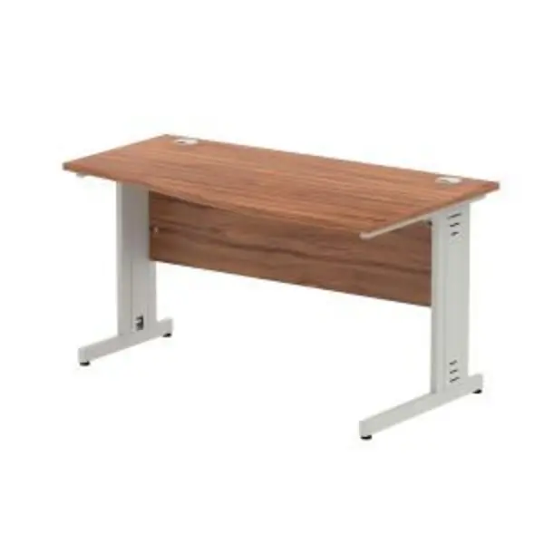 Image of Impulse 1400600 Right Hand Silver Cable Managed Leg Wave Desk Walnut DYNMI003017