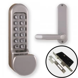 Image of Borg 5103 Combination Lock Flat Knob and Handle + Euro Lock
