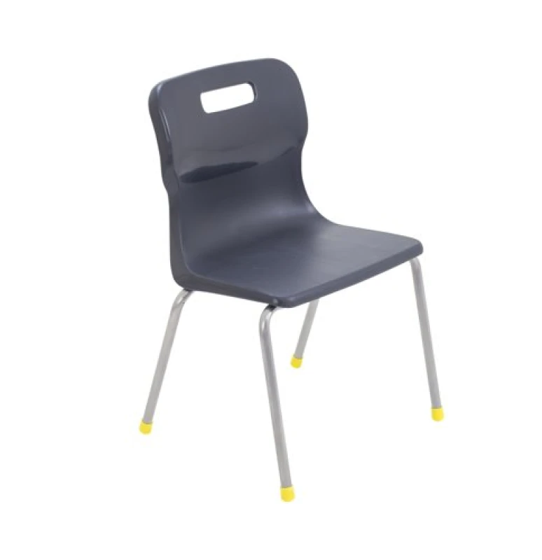 Image of Titan 4 Leg School Chair Size 3 - Charcoal - 350mm Seat Height - Charcoal