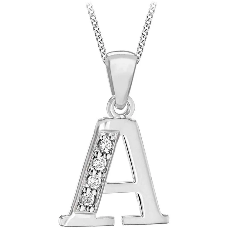 Image of Be You Sterling Silver CZ Initial Necklace Silver One Size