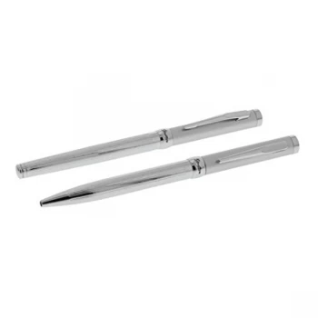 Image of Stratton Rollerball & Ballpoint Pen Set - Two Tone Silver