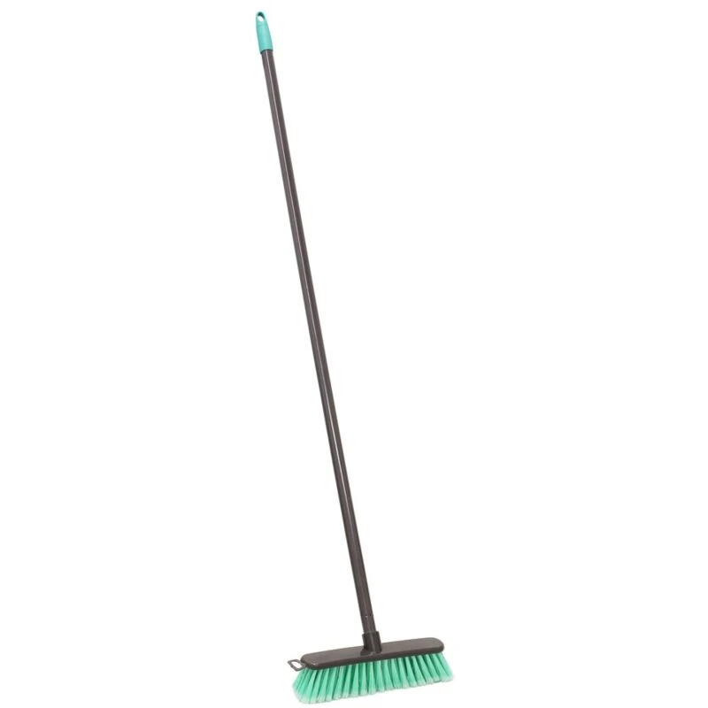 Image of JVL Lightweight Indoor Angled Soft Bristle Sweeping Brush Broom Turquoise
