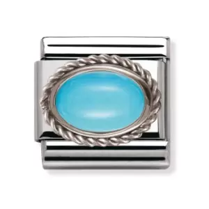 Image of Nomination Classic Silver & Turquoise December Birthstone Charm