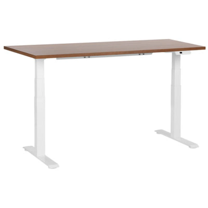 Image of Beliani Electric Adjustable Standing Desk Destines Brown/ White 160 Cm 72 Cm