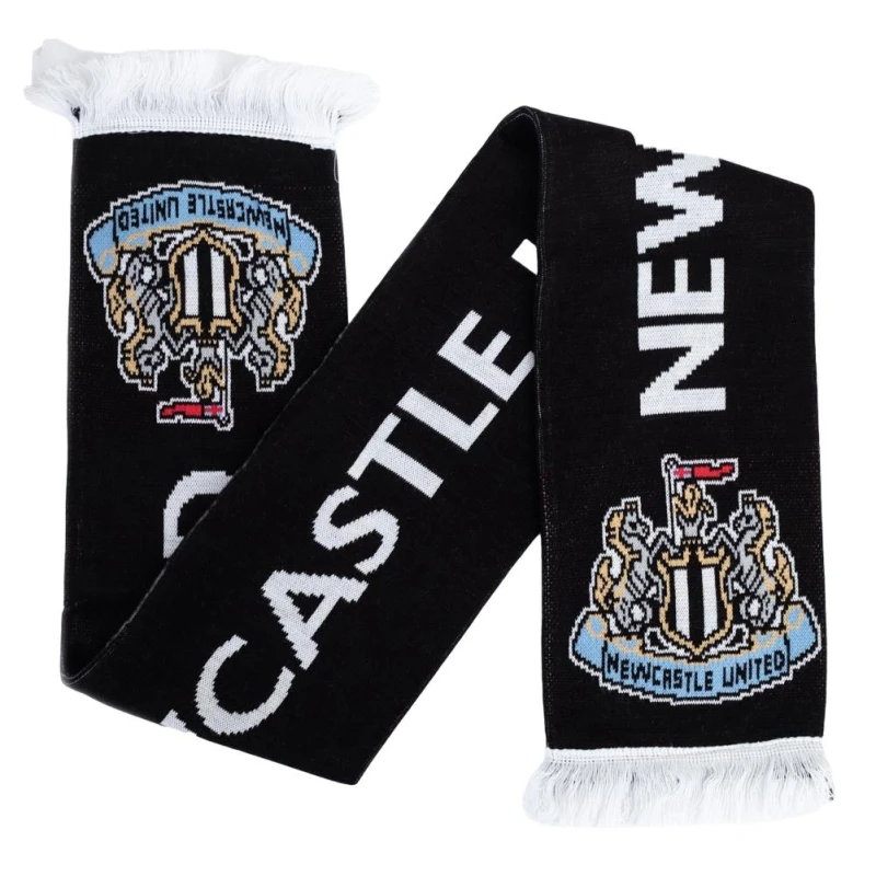 Image of Newcastle United FC Mens Crest Scarf in Black Male One Size