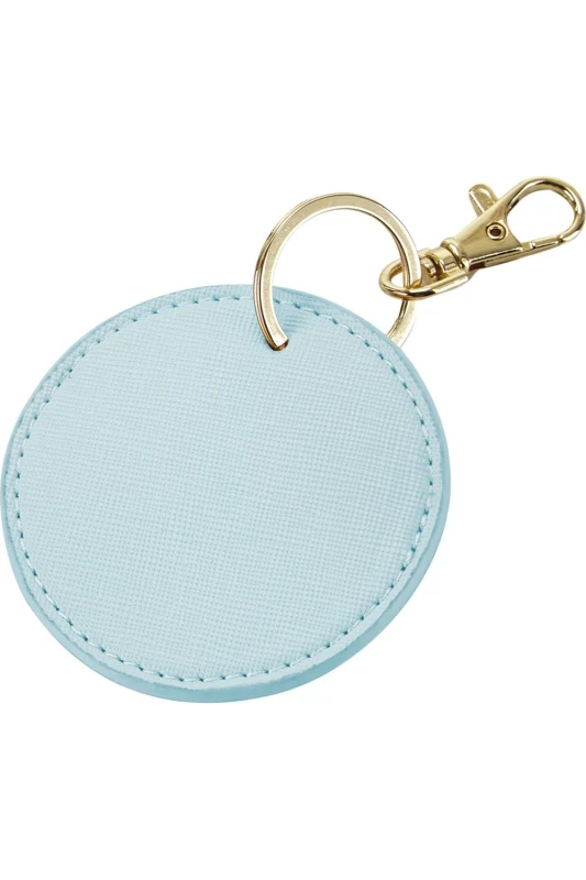 Image of Bagbase Boutique Circular Leather-Look PU Keyclip in Blue Blue Unisex One Size