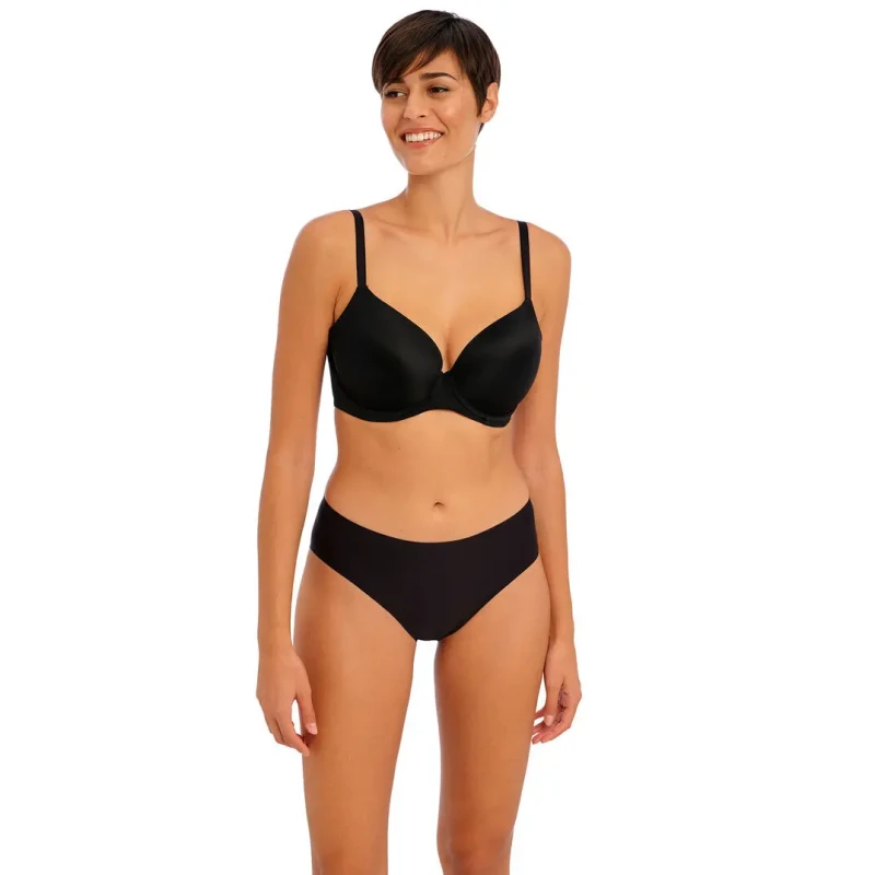Image of Freya Womens underwired t-shirt molded bra Freya Undetected Noir Female 80E