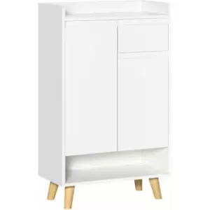 Image of Homcom - Sideboard Storage Cabinet, Accent Cupboard with Drawer for Hallway White