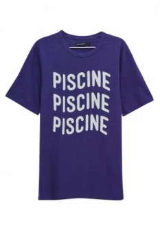 Image of Mens French Connection Piscine Crew Neck T Shirt Blue