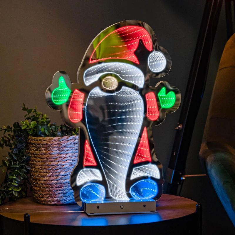 Image of 40cm Infinity Christmas Santa with Metal Base and Multi-Coloured LEDs