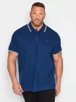 Image of BadRhino Tipped Polo - Blue Size 2XL, Men