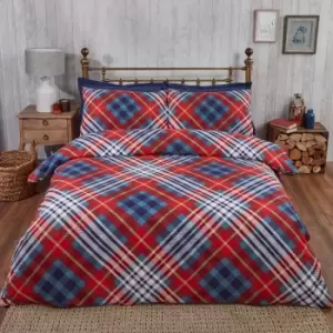 Image of Rapport Home Furnishings Rapport Home Tartan Duvet Set Red King