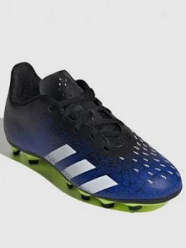 Image of adidas Junior Predator 20.4 Firm Ground Football Boot - Black/Blue, Black/Yellow, Size 2