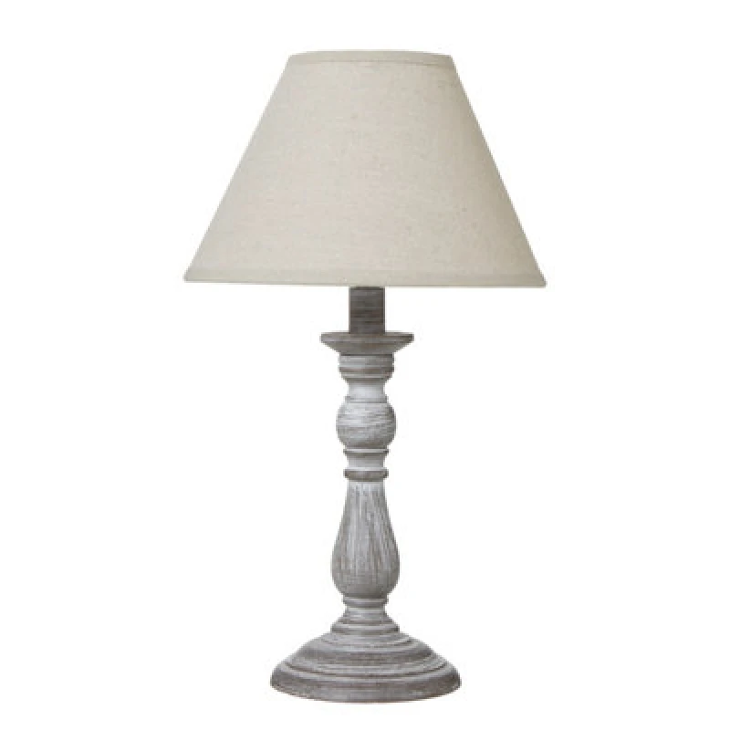 Image of Augusta Column Table Lamp With Linen Shade