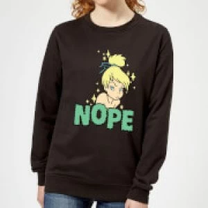 Image of Disney Peter Pan Tinkerbell Nope Womens Sweatshirt - Black - M