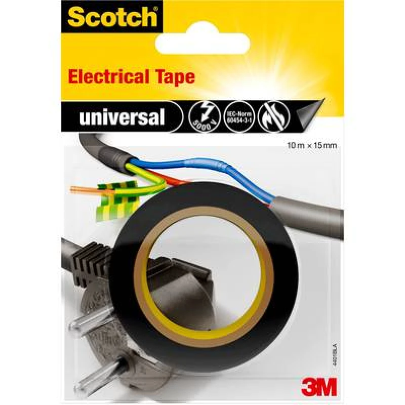 Image of 3M 3M universal 4401BLA Electrical tape Scotch Black (L x W) 10 m x 15mm 4401BLA