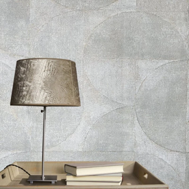 Image of Galerie Perfecto 2 White Rustic Circle Textured Wallpaper