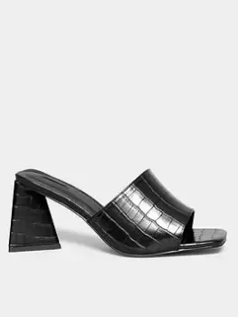 Image of Yours Extra Wide Fit Block Mule Croc Black, Size E, Women