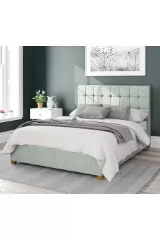 Image of Sinatra Upholstered Ottoman Storage Bed, Pure Pastel Cotton Fabric