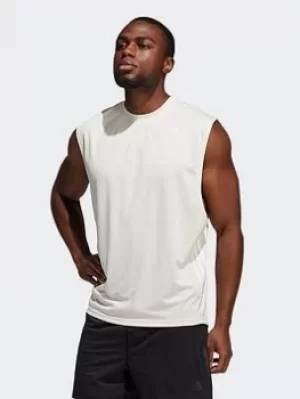 Image of adidas Yoga Muscle Tank Top, White, Size L, Men